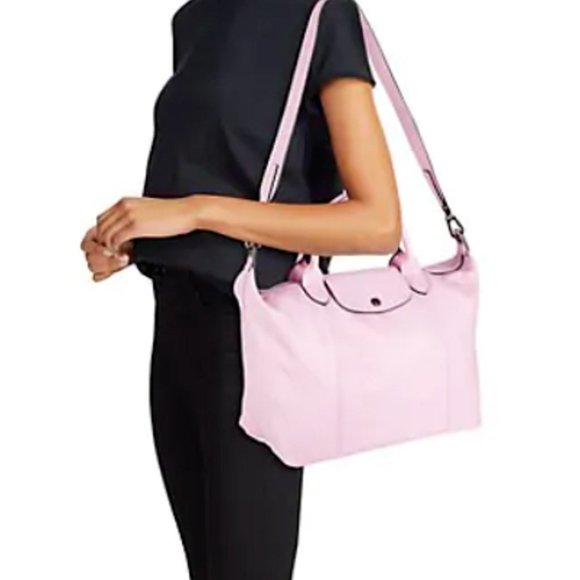Longchamp Le Pliage Cuir Top Handle Bag in Pink - Picture 8 of 11